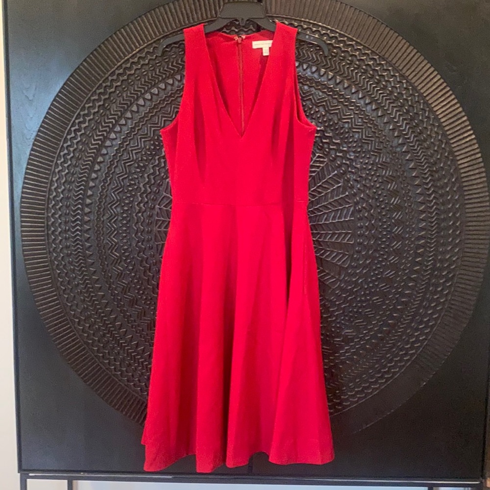 New Dress the Population Catalina red v neck dress garnet L